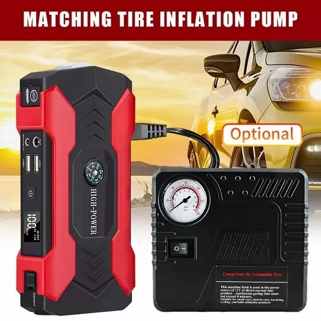 Car Jump Starter Booster Jumper Box Power Bank Battery Charger Portable 99800m