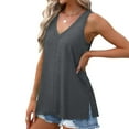 thumbnail image 5 of Tank Tops for Women Summer V Neck T Shirts Trendy Sleeveless Basic Tee Loose Fit 2025 Fashion, 5 of 6