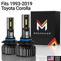 Mega Racer 1993-2019 Toyota Corolla LED Headlight Bulb 2 PACK - 6000K Bright White 12V 60W 16000LM - High or Low Beam Replacement Car Bulbs