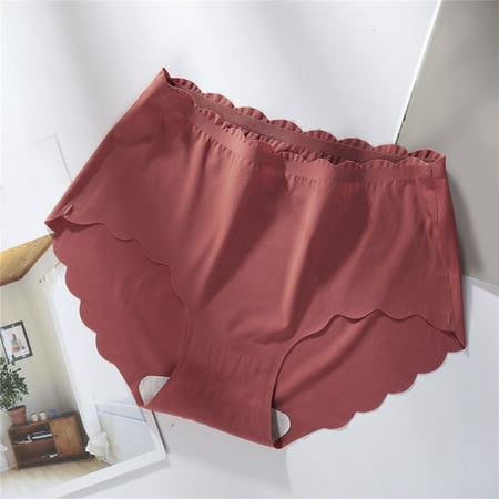 

〖TOTO〗Women Panties Women Solid Color Triangle Ice Silk Seamless Mid Waist Breathable Panties