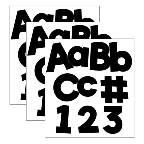 Carson Dellosa Black Combo Pack EZ Letters, 219 Pieces Per Pack, 3 Packs