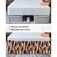 thumbnail image 7 of Abstract Stripes Wrap Around Bed Skirts for King Bed 18" Drop,Bed Skirt with Adjustable Elastic Belt Dust Ruffle Bed Valance for Bedroom Hotel Retro Modern Orange Black Gray Lines Bed Frame Cover, 7 of 7