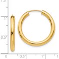 thumbnail image 5 of 14K Yellow Gold Polished Endless Tube Hoop Earrings (25 X 25) Made In Peru tf808, 5 of 6