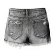 thumbnail image 3 of WEHUSE Women's Casual Summer Denim Shorts Mid Waisted Stretchy Ripped Jean Shorts with Pockets, 3 of 5