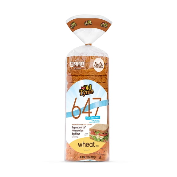 Schmidt Old Tyme 647 Wheat Bread: Keto-Friendly 40 Calorie, 18oz Loaf