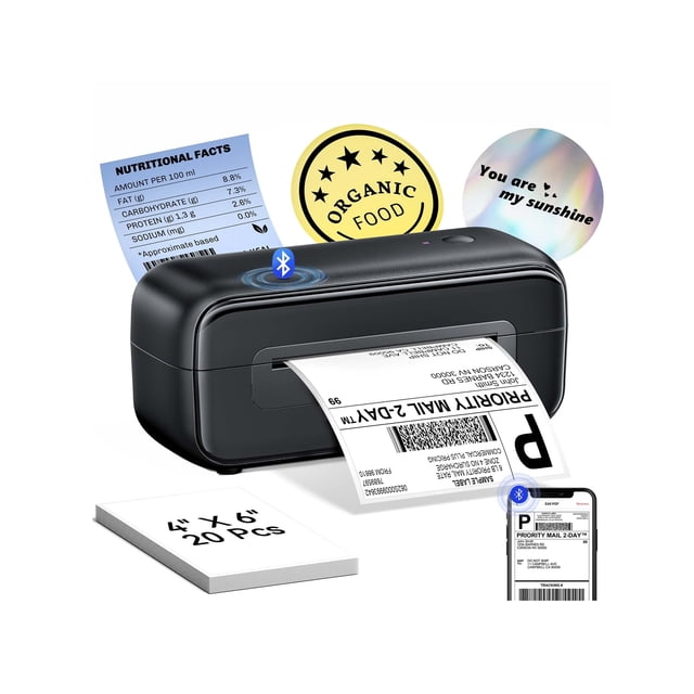 Phomemo Label Printer- Shipping Label Printer, 2025 Upgrade 4x6 Desktop Thermal Label Printer for Shipping Packages/Small Business/Office/Home, for A