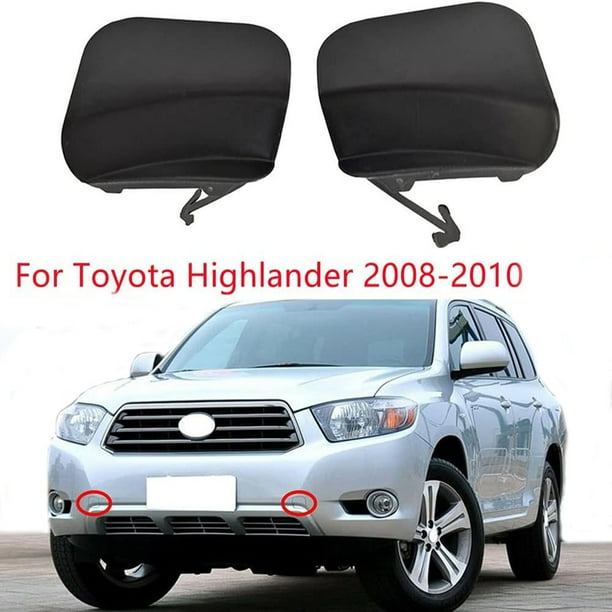 Front Bumper Tow Hook Hole Eye Cover Cap For Toyota Highlander 2008-2010 – Clip-On, Painted Black
