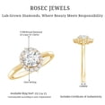 thumbnail image 5 of Rosec Jewels Lab Grown Diamond Halo Engagement Ring - EF-VS Quality Certified, 18K Yellow Gold, US 12.50, 5 of 6