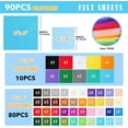 thumbnail image 2 of 90PCS Felt Fabric Sheets Craft Kit - 4"x 4" + 6"x 6" Assorted Colors - 1mm Thick Square Nonwoven Felt Fabric for Crafts DIY, 2 of 8