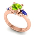 thumbnail image 2 of 2.50 Carat Round Shape Peridot & Blue Sapphire Gemstone Beautiful Engagement Ring for Fiancee Solid 14K Rose Gold Size 8 by Diamond-Capitals, 2 of 8