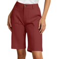 thumbnail image 2 of Bermuda Shorts for Women Knee Length Summer Casual Wide Straight Leg Loose Businees Casual Work Shorts with Pockets, 2 of 6