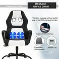thumbnail image 4 of XF XINFENG Gaming Ergonomic Office Chair, 250lbs Capacity PU Leather Computer Chair with Lumbar Massage, Height Adjustable 360° Swivel Racing Chair, White, 4 of 8