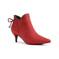 thumbnail image 1 of Unique Bargains Women's Pointy Toe Kitten Heel Ankle Booties Bright Red 10, 1 of 8