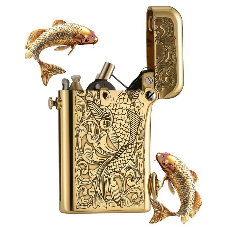 Swiss Luxury Retro Copper Kerosene Lighter,Soft-Flame, Refillable