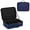 Blue Stripes, variant on Large Travel Artist Makeup Bag With Adjustable Dividers &12 Brush Slots Portable Cosmetic Organizer Wooden Houes Pine Trees