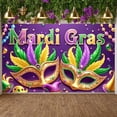 thumbnail image 3 of Colorful Design Mardi Gras Banner Masquerade Theme Carnival Display Feather Decoration Firework Pattern Festival Background for Carnival Party Mardi Gras Celebration Masquerade Ball, 3 of 9