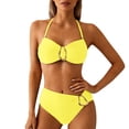 thumbnail image 2 of Womens Beach Vacation Two Piece Swimsuit Cover Up Ruffle Outfit High Waist Bottom Tummy Control Swimwear, 2 of 5