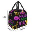 thumbnail image 3 of Honeii Mardi Gras with Flamingo Print Lunch Bag Women, Lunch Box Lunch Bag for Women Adult Men, Small Leakproof Cute Lunch Tote Large Capacity Reusable, 3 of 8