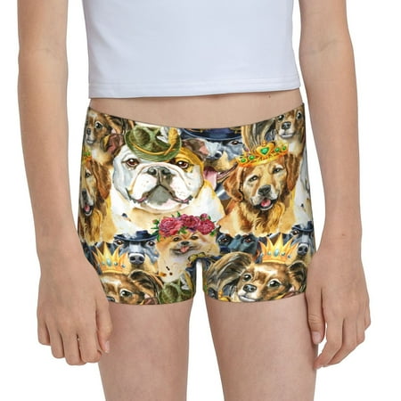 Pofeuu Watercolor Dogs Print Soft Cotton Girls Boyshort panties Toddler Underwear-XX-Small
