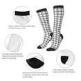 thumbnail image 6 of Daiia Sports Socks Gray Checkboard Printed Novelty Crew Socks for Men Women Knee High Socks Cotton Socks Soft & Breathable Support Unisex Socks, 6 of 9