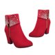 thumbnail image 3 of EeaseMX 1 par de delicadas botas de tacón para otoño e invierno para mujer, botines cortos para boda, 3 of 7