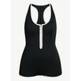 thumbnail image 4 of Time and Tru Women's and Women's Plus Size Zip Front Tank Romper Swimsuit, Sizes XS-3X, 4 of 5
