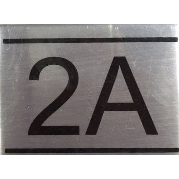 APARTMENT NUMBER SIGN -2A -BRUSHED ALUMINUM (2.25X3)