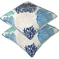 thumbnail image 4 of Beach Coastal Coral Branch Ocean Themed Throw Pillow Covers 18 X 18 Inch Set of 2 Summer Nautical Decorative Pillow Cases Cushion Covers for Sofa Couch Car Bedroom Home Decor, 4 of 6