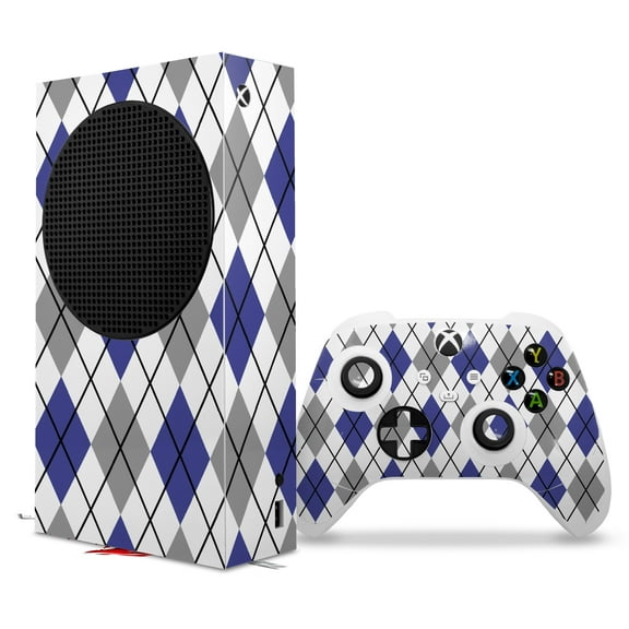 WraptorSkinz Skin Wrap compatible with the 2020 XBOX Series S Console and Controller Argyle Blue and Gray (XBOX NOT INCLUDED)