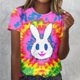 thumbnail image 3 of Tops de Cuello Redondo para las Mujeres de Moda Suelto Casual Relajantemente Impresa Camiseta de Manga Corta Top Casual Tops Sueltos para las Mujeres, 3 of 5