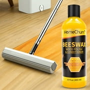 HomChum Yellow Beeswax, Wood Seasoning Beewax, Multipurpose Natural Wood Wax Traditional Beeswax Polish for Furniture, Floor, Tables, Chairs, Cabinets, Christmas Gifts, 10fl oz