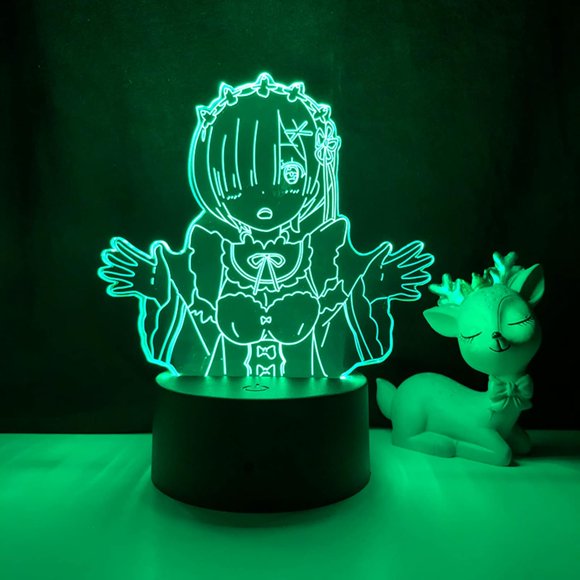 WJ Anime Led Night Light Re Zero Starting Life in World Nightlight for Bedroom Decor Birthday Gift Re Zero 3D Lamp