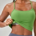 thumbnail image 2 of Ticikt Seamless Sweetheart Neck Ribbed Racerback Crop Tank Top for Women Built-In Bra Support Comfortable Activewear,Color:Green, 2 of 6