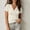 Beige, variant on IUYRTFE Women's Short Sleeve Wrap V Neck Top Ruched Front Casual Summer Tee