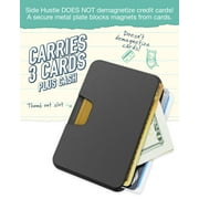 Smartish Wallet for MagSafe iPhones - Side Hustle - Slim Detachable Magnetic Card Holder for Apple iPhone 14/13/12 Models - Black Tie Affair