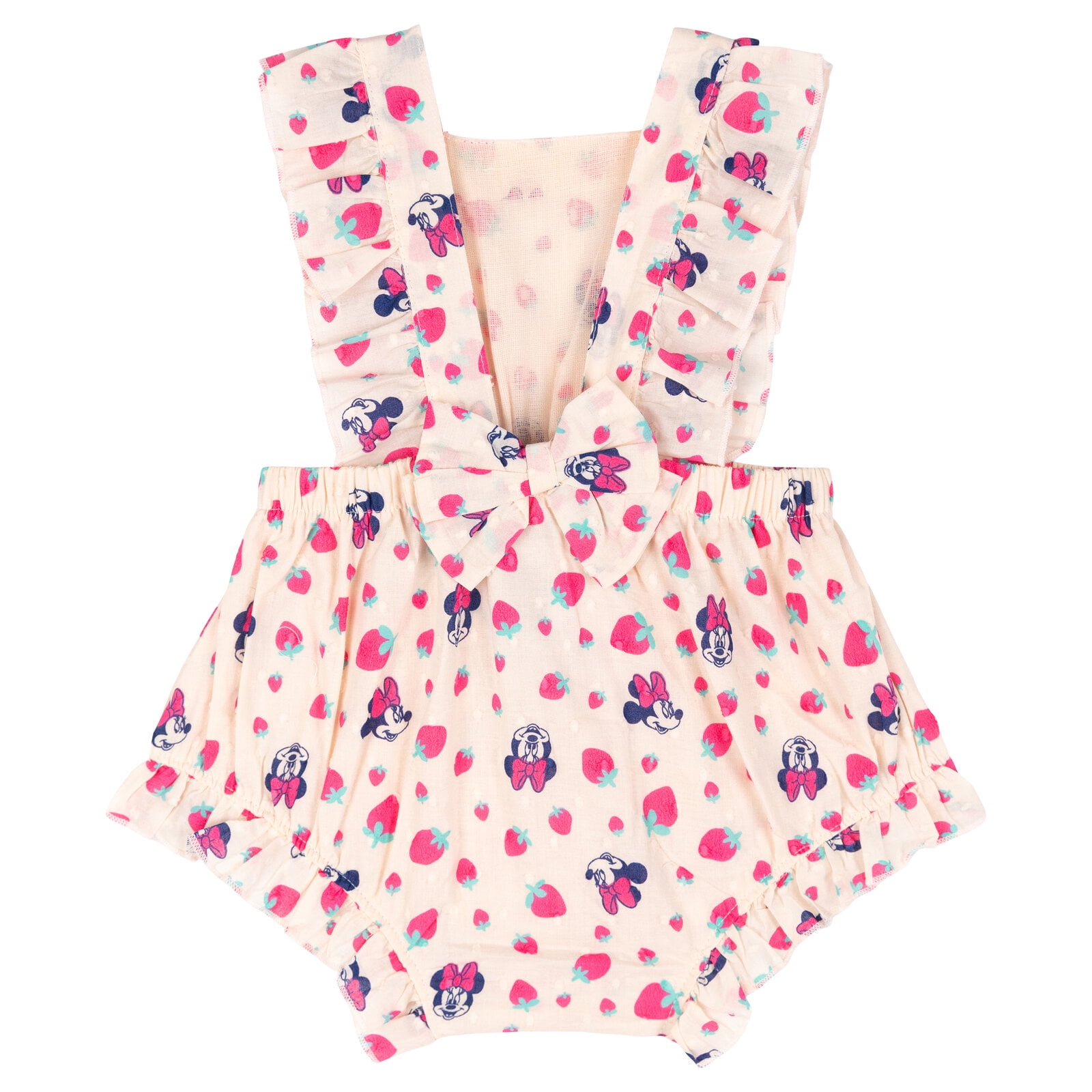 Disney Minnie Mouse Square Neck Sleeveless Ruffle Romper Newborn to Infant