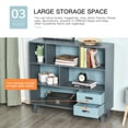 thumbnail image 6 of HOMCOM 3-Tier Child Bookcase Open Shelves Cabinet Floor Standing Cube Storage Organizer with Drawers - Dark Blue, 6 of 10