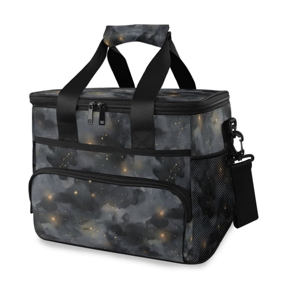 FORMRS Insulated Cooler Bag 24 Cans Capacity Soft Leakproof Lunch Box with Side Pockets, Gray Sky Pattern