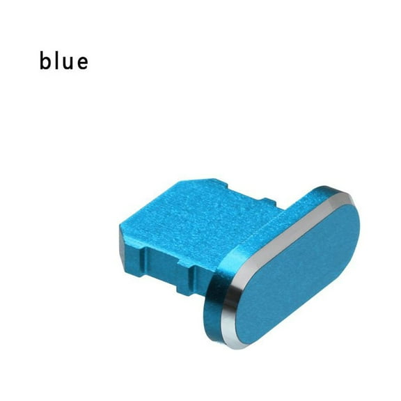 Durable Dustproof Cover Phone Accessories Anti Dust Plug Metal Stopper Charging Port Cap Charger Dock BLUE