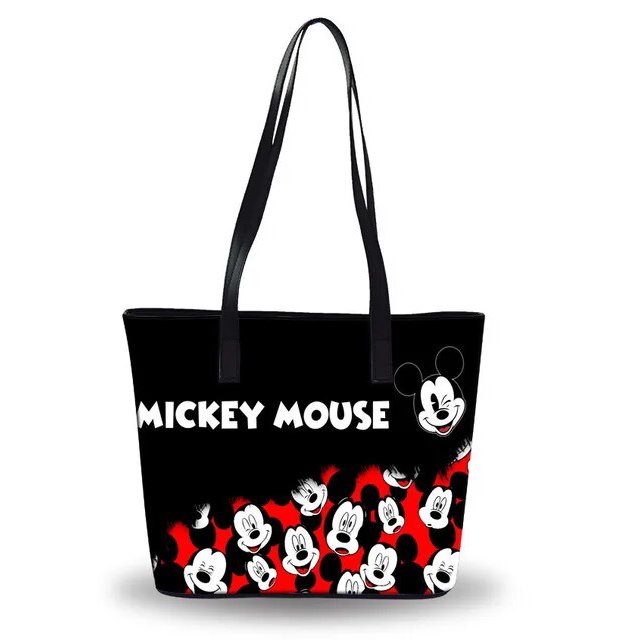Disney-Bolso de hombro de Mickey y Minnie para mujer, bolsa de gran capacidad con dibujos animados, impermeable, para viaje y playa