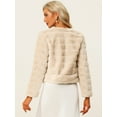 thumbnail image 4 of DARING DIVA Women's Long Sleeve Collarless Shaggy Soft Faux Fur Coat M Apricot, 4 of 6