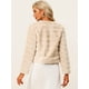 thumbnail image 4 of Abrigo mullido de piel sintétisin cuello chaquerecortacálide invierno pamujer Albaricoque M, 4 of 5