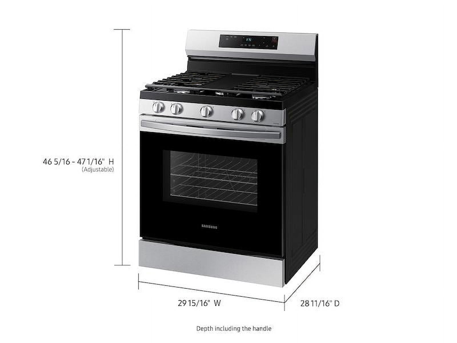 SAMSUNG NX60A6111SS 30" FREE STANDING GAS RANGE Black