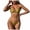A2-Gold, variant on Sexy Bikinis for Women 2 Piece Bikini Halter Swimsuits Solid Color Bathing Swimwear Triangle Bathing Suit (Gold, M)