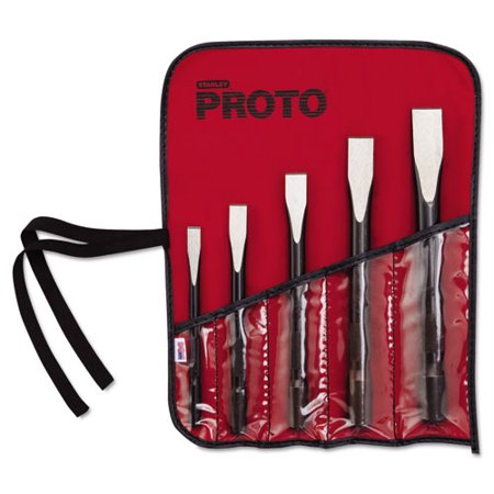 Cold Chisel Sets, 5 Piece, Super Duty, Straight, English, Kit PouchCold Chisel Sets, 5 Piece, Super