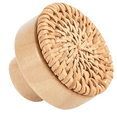 thumbnail image 2 of 8PCS Rattan Rattan Woven Round Wooden Handle Handle Cabinet Door Rattan Woven Wooden Handle Single Hole Log Color Handle, 2 of 6
