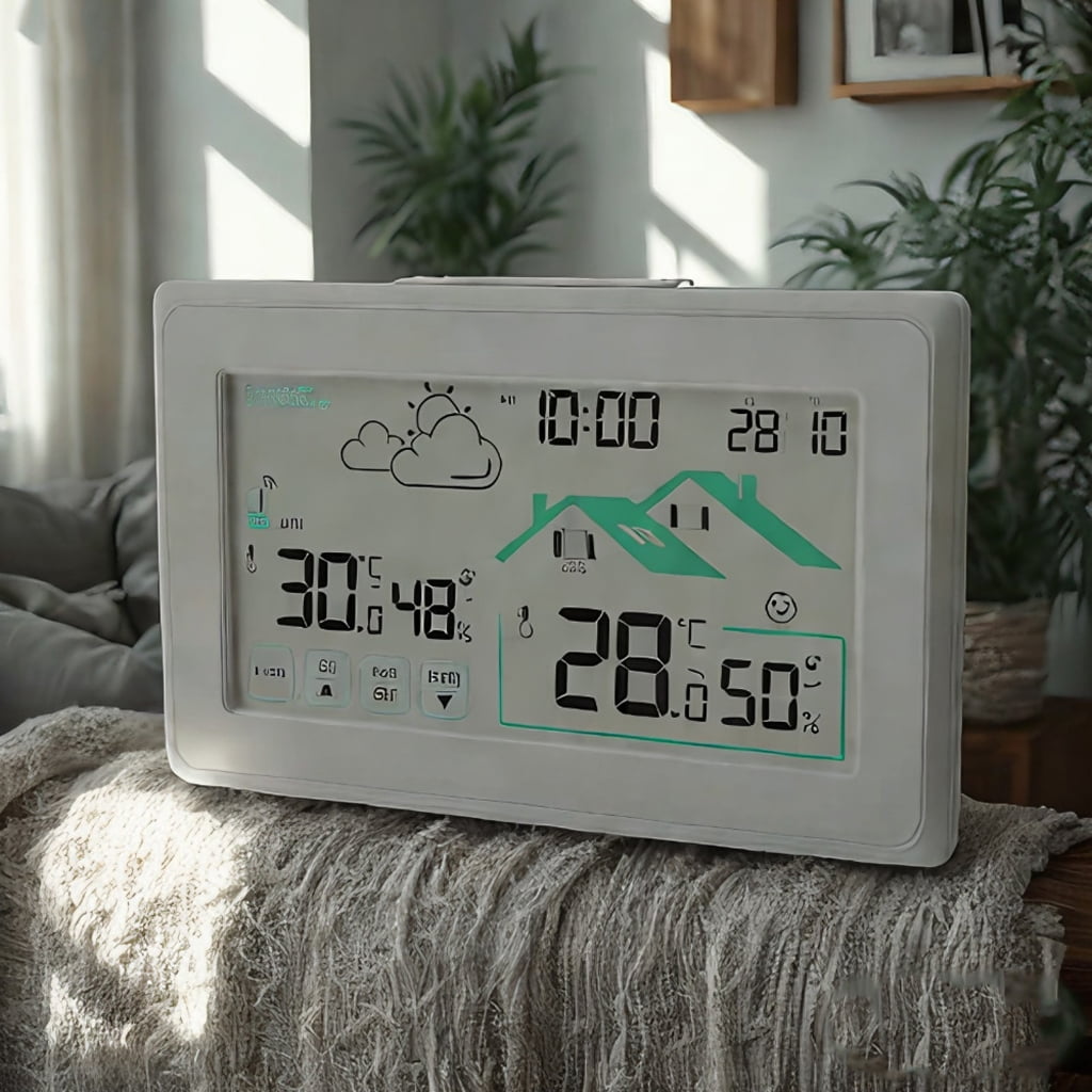 Programmable Intelligent Touch Display Temperature Humidity Monitor With Low Battery Warning & Historical Data Tracking