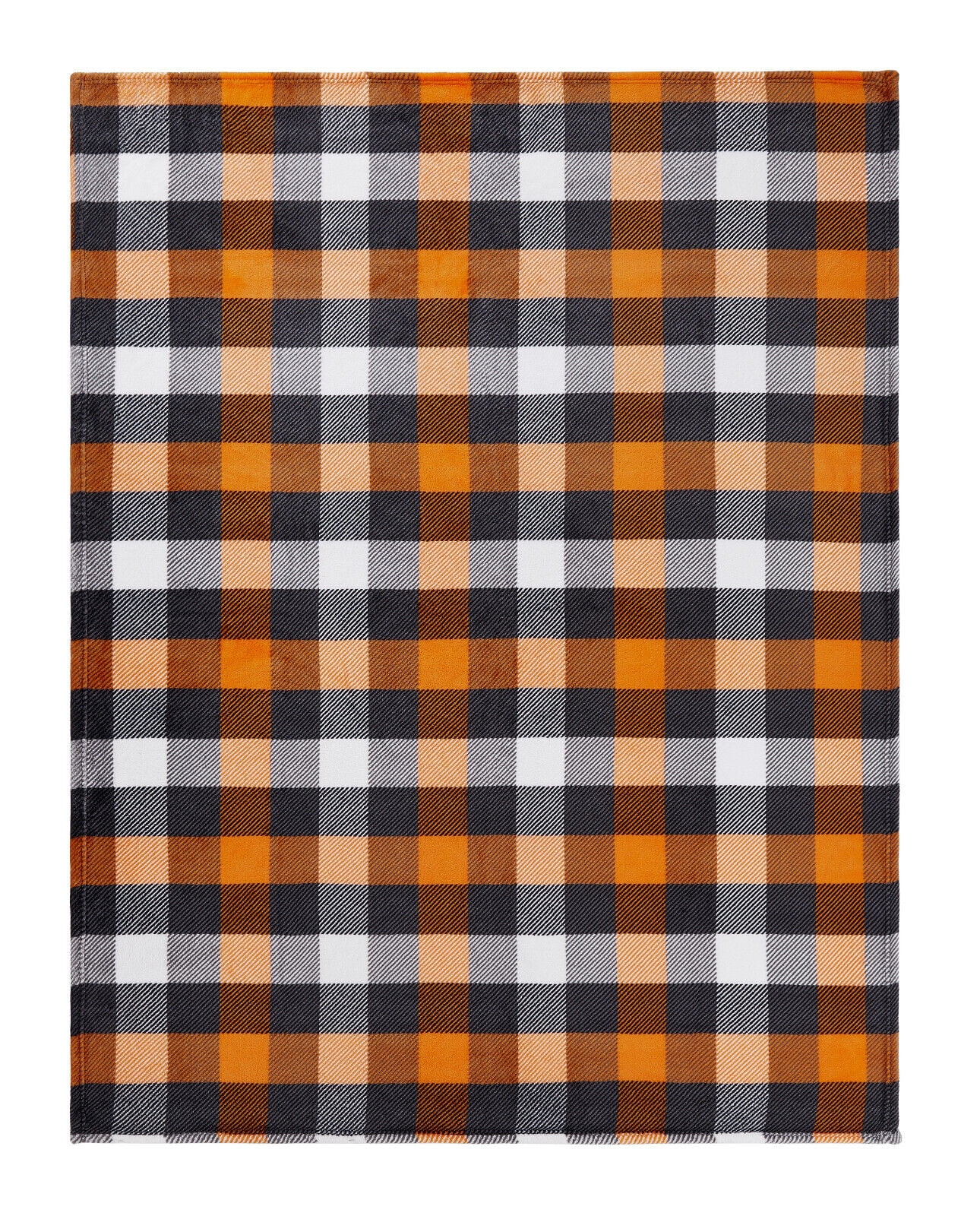 Kate Aurora Autumn Accents Fall Halloween Harvest Plaid Ultra Soft Oversized Accent Plush Throw Blanket - 50 In. X 70 In.