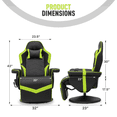 thumbnail image 3 of BEZT Massage Gaming Chair with Bluetooth Speakers,Ergonomic Computer Recliner Gaming Chair w/Adjustable Backrest Footrest High Back Pillow,Green, 3 of 5
