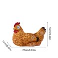 thumbnail image 2 of Figuras de resina de maceta de gallina estatua de pollo Solar suculenta marrón claro marrón oscuro, 2 of 2